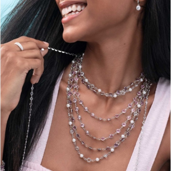 Touchstone Crystal Chanelle and Crystal Pearl Necklace - Picture 4 of 4